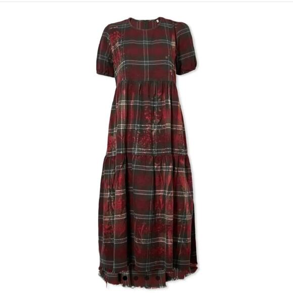 NWT R13 Bleached Plaid-Pattern Midi Dress - Large - Picture 3 of 16